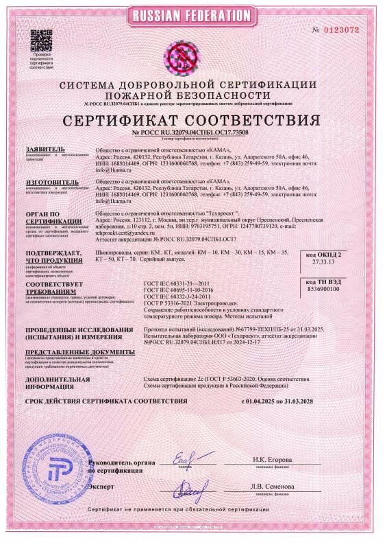 Сертификат по пожарной безопасности